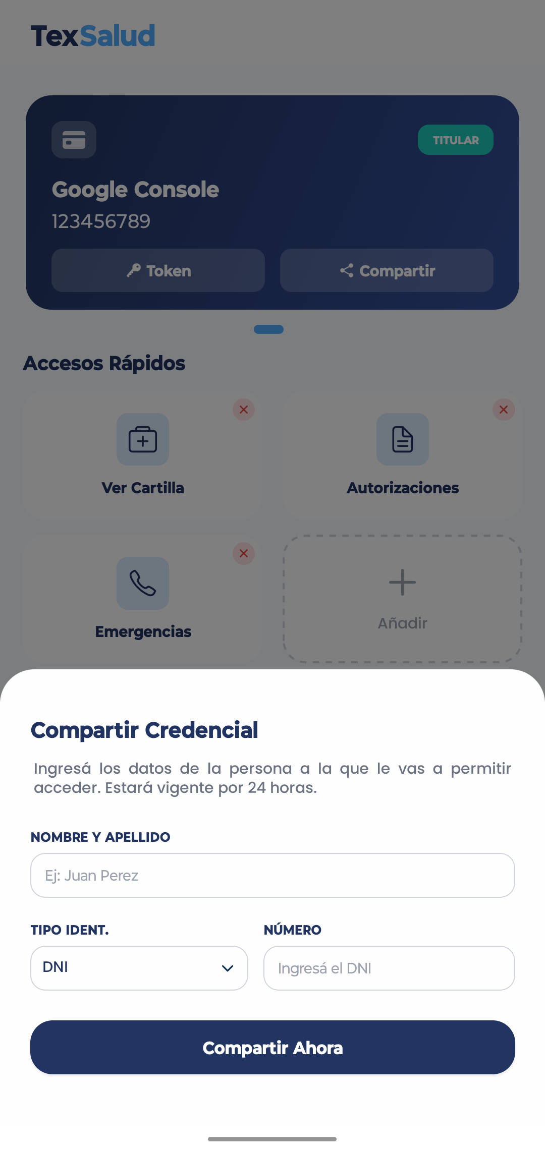 TexSalud App Screen